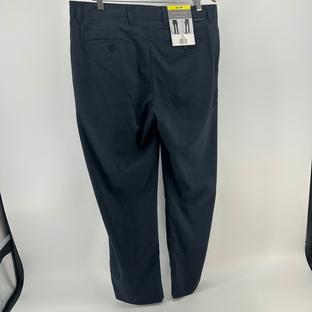 Ted Baker Mens Straight Fit Navy Blue Dress Pants Straight Leg 32x28 NWT - Picture 4 of 4